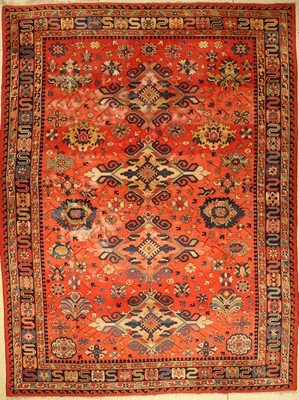 Tefzet alt, Deutschland, um 1930, Wolle aufBaumwolle, ca. 392 x 296 cm, EHZ: 4, Kaukasisches Sumakh Muster