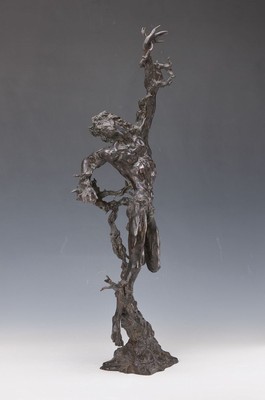 Mikhail Belov, geb. 1962 Leningrad, "Crucifixion", Bronze, ausdrucksvolle, Arbeit,am Sockel monogrammiert in kyrill. und num. 2/9, neue ...