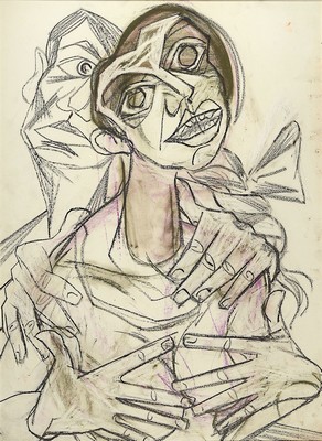 Franziskus Dellgruen, 1901 - 1984, Meisterschüler von Robert Sterl und Max Slevogt, hier, Tempera/Leinwand, signiert, 84 x 70 cm, rückseitig ...