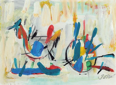 Friedrich Jossé,1879-1994, "Huhn mit Ei", Gouache, handsigniert, auf Papier, rückseitig bezeichnet, 18 x 14 cm,unter Glas, PP., Rahmen: ...