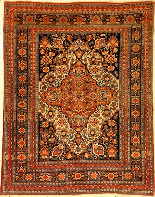 Sehr feiner Täbriz "Hadji-Jalili" antik, Nordwestpersien, 19.Jhd., Korkwolle geknüpft auf Baumwolle. Bemerkenswert fein geknüpfter ...