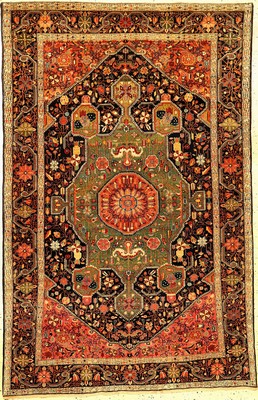 Sehr feiner Farahan antik, Westpersien, Ende 19.Jhd., Korkwolle geknüpft auf Baumwolle. Einzigartiger und hochfeiner Sarogh-Farahan mit eleganten ...