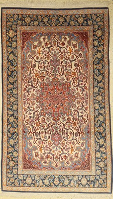 Esfahan alt, Persien, ca. 30 Jahre, Korkwolle auf Seide, ca. 183 x 110 cm, EHZ: 2-3