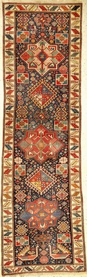 Akstafa Kasak antik, Ostkaukasus, 19.Jhd., Wolle auf Wolle, ca. 300 x 93 cm, EHZ: 3