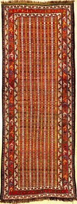Seltener Luri "Streifenteppich" antik, Südwestpersien Fars-Gebiet, 19.Jhd., Wolle geknüpft auf Wolle. Hochdekorativer Tribal-Teppich mit ...