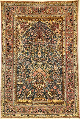 Feiner Teheran antik (Mit Königskrone), Zentralpersien, um 1900, Korkwolle geknüpft auf Baumwolle. Hochwertiger Teheran mit sehr feiner Wolle und ...