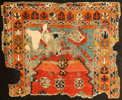 Konya "Gebetsteppich" antik (Fragment), Zentralanatolien, Mitte 19.Jhd., Wolle geknüpft auf Wolle. Anatolisches Fragment aus Konya mit ...