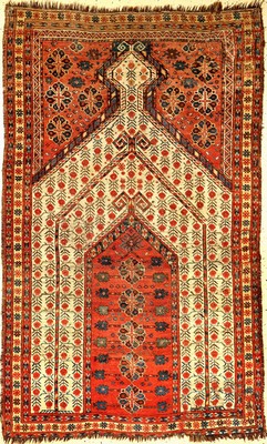 Beschir "Gebetsteppich" antik, Turkmenistan Amu-Darja, Mitte 19.Jhd., Wolle geknüpft auf Wolle/Ziegenhaar. Typischer Gebetsteppich der ...