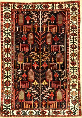 Feiner Bachtiari antik (Baum-Garten Design), Westliches Zentralpersien, um 1900, Wolle geknüpft auf Baumwolle. Dekorativer Teppich der Bachtiaren ...