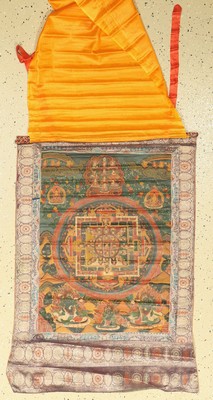Thangka alt, Tibet, um 1940, Leinenmalerei,ca. 104 x 70 cm, EHZ: 2-3