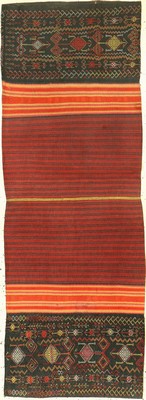 Feines indonesisches Textil alt, Indonesien, um 1920/1930, Baumwolle/Wolle. Feine Qualität, selten, ca. 147 x 52 cm, EHZ: 2-3.