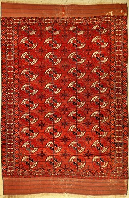 Feiner Tekke "Hauptteppich" antik, Turkmenistan, 19.Jhd., Wolle geknüpft auf Wolle. Hauptteppich der Tekke Turkmenen mit klassichen ...