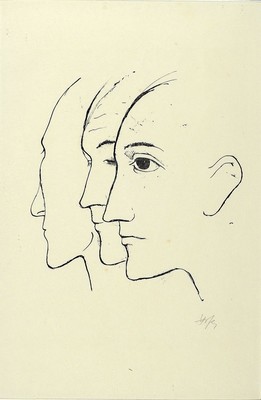 Carl Hofer, 1878 Karlsruhe-1955 Berlin, Lithografie, sign., unter Glas gerahmt, gesamt ca. 58x46 cm