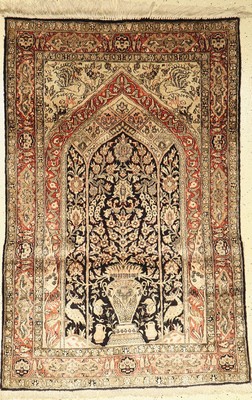 Ghom Seide, Persien, ca. 60 Jahre, reine Naturseide, ca. 157 x 106 cm, EHZ: 2