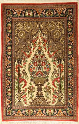 Ghom Kork fein Persien, ca. 40 Jahre, Korkwolle, ca. 158 x 106 cm, EHZ: 2