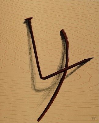Man Ray, 1890 - 1976, L'emerveille mevelleux (Hommage a Miro) Lithographie von 1976, handmonogrammiert, num. 4/80, ca. 49 x 40 cm, unter Glas, ...