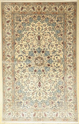 Nain fein (6 La), Persien, ca. 50 Jahre, Korkwolle mit Seide, ca. 203 x 131 cm, EHZ: 2