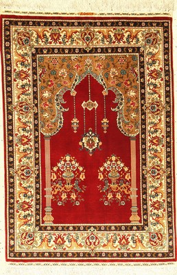 Hereke Seide ´Orake´, Türkei, ca. 40 Jahre,reine Naturseide, ca. 92 x 63 cm, EHZ: 2