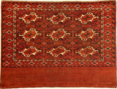 Seltener Yomud "Tschowal" antik, Turkmenistan, 19.Jhd., Wolle geknüpft auf Wolle. Rarer Tschowal der Yomuden mit ungewöhnlichen ...