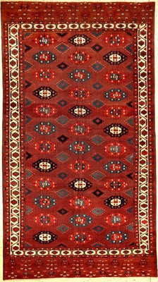 Seltener feiner Yomud C-Gül "Hauptteppich" antik, Turkmenistan, 19.Jhd., Wolle geknüpft auf Wolle. Bemerkenswert fein geknüpfter ...