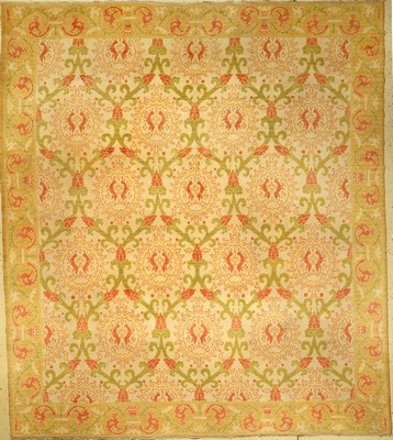 Großer feiner Spanischer "Art-Deco" Teppich alt, Spanien, um 1920, Wolle geknüpft auf Baumwolle. Dekorativer spanischer Teppich aus der ...