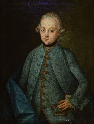 Süddeutscher Porträtist, dat. 1756,, Darst. des Friedrich Wilhelm, Rüdt von Collenberg und Bödigheim, rückseitig bez. und dat. 1756, mit altem ...