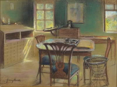 Franz Huth, 1876 Pößneck - 1970 Weimar, Ausbildung u. Wirken als Porzellan- u. Glasmaler, nach frühem Wirken in der Aquarellmalerei ab 1922 vor ...