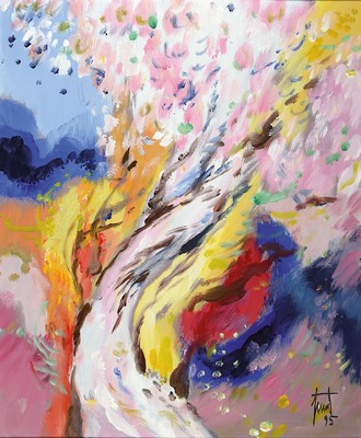 Georg Günther Zeuner, 1923 Dresden - 2011 Speyer, "Erste Blüte", Acryl/Lwd, signiert und dat. 95, 60 x 50 cm, Rahmen ca. 68.5 x 58.5 cm, ...