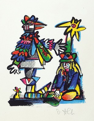 Otmar Alt, geb. 1940 Wernigerode, zwei Siebdrucke, handsigniert, einmal e.a. ca. 74 x 54 cm und einmal ca. 30 x 22 cm