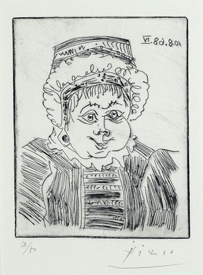 Pablo Picasso, 1881 - 1973, Radierung aus der Suite 347, handsigniert, num. 12/50, Auflage 50 + 17, Plattengröße 14 x 11 cm, Rahmengröße ca. 32.5 ...