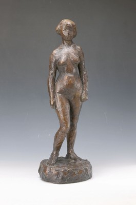 Hans Purrmann, 1880 Speyer-1966 Basel, Studium in Karlsruhe, Meisterschüler von Franz von Stuck, hier: große Bronzeskulptur, Mädchen mit ...