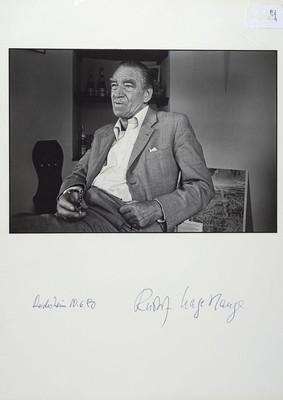 Hartmut Frien, Kunstfotograf, hier: Rudolf Hagelstange, bekannter Schriftsteller der Nachkriegszeit, signiert und datiert 10.6.1980 von ...