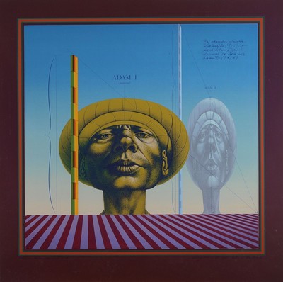 Adam Hausner, Wien 1914 - 1995 Mödlingen, "Adam maßstäblich", li. u. bezeichnet und num. 108/200, betitelt, re. unten bez Langenmoos 12. ...