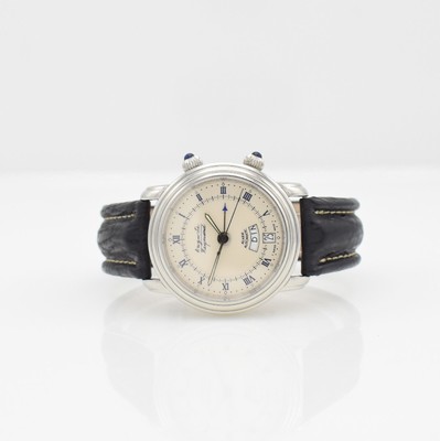AUGUSTE REYMOND limitierter Armbandwecker, Schweiz um 1997, limitiert auf 100 Stück, Automatik, Ref. 611050, beids. vergl. Edelstahlgeh. inkl. orig. ...
