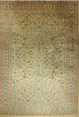 Keschan alt (Signiert), Persien, um 1950, Wolle auf Baumwolle, ca. 510 x 346 cm, EHZ: 3 (alter Mottenfrass an den Fransenbereich).