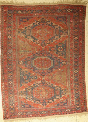 Sumakh antik, Kaukasus, Ende 19.Jhd., Wolleauf Wolle, ca. 208 x 155 cm, EHZ: 3-4, starke Oxidationen
