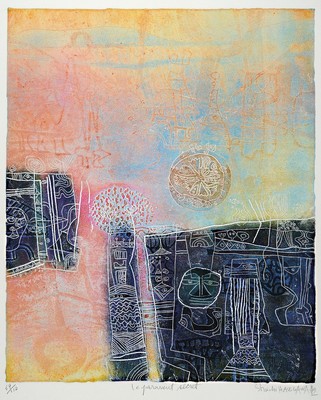 Shoichi Hasegawa, geb. 1929, "Le paravent secret", Farbradierung, num. 69/110, sign., ca. 57x75 cm