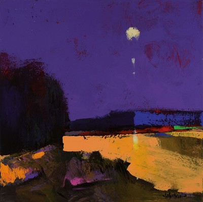 Ian Hertslet, zeitgenössischer Künstler aus Johannisburg, geboren 1951, zwei abstrakte Landschaften, Acryl/Lwd, signiert, ca. 60 x 60 cm, ...