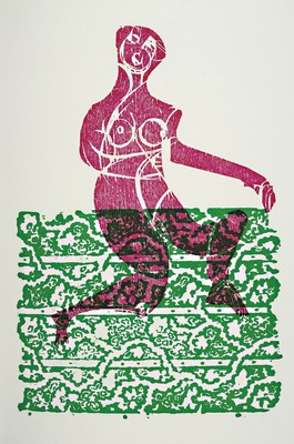 Buch, Grob Fein Göttlich, mit mehreren Holzschnitten, ca. 39x26 cm