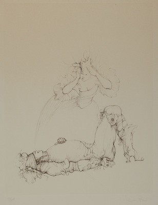 Leonor Fini, 1907 Buenos Aires-1996 Paris, Radierung, handsigniert, num. 53/200, ca. 36x28cm, R. ca. 70x53cm