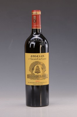 1 Flasche Chateau Angélus, Premier Grand Cru Classe 2001, 75cl, Füllstand top shoulder, unverkostet, Provenienz: Aus einer privaten Weinsammlung