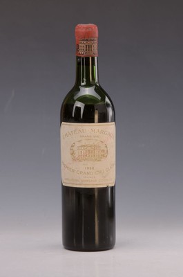 1 Flasche Chateau Margaux 1960, Premier Grand Cru Classe, 75cl, Etikett leicht verschmutzt, Füllstand mid shoulder, aus einer privaten Weinsammlung