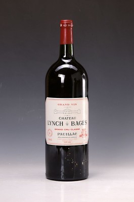 1 Magnumflasche Chateau Lynch-Bages, Grand Cru Classé, Pauillac, 2002, 150cl, Füllstand into neck, aus einer privaten Weinsammlung