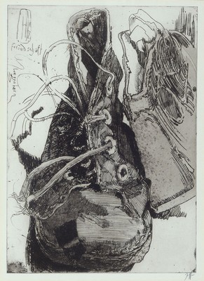 Horst Janssen, 1929-1995, Konvolut aus 3 Radierungen, je sign. und dat. Platte 30x20 cm, 25x20 cm, 35x26 cm, gesamt ca. 50x34 cm, 38x29 cm, 45x35 cm