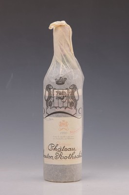 1 Flasche Chateau Mouton Rothschild 1990, Paulliac, 75cl, Füllstand into neck, aus einer privaten Weinsammlung
