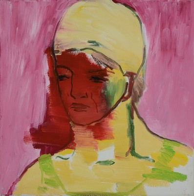 Claudia Rößger, geb. 1977 Mittweida, Leipziger Schule, Schülerin von Arno Rink, hier: Kopfstudie, Öl/Lwd, rückseitig signiert, ca. 30x30cm