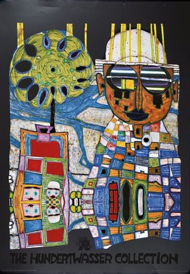 Friedensreich Hundertwasser, 1929-2000, Drucker Verlag: Namida Glarus, ca. 84x60 cm, griffknicke zusehen