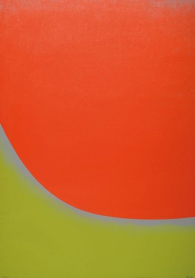 Ruprecht Geiger, 1908 - 2009, Seriegraphie in kleiner Auflage, num. 31/35, handsigniert, ca. 84 x 59.5 cm, u. Glas, Rahmen