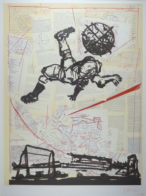 William Kentridge, geb. 1955, farbiger Pigmentdruck auf Velin, handsigniert und num.25/50, aus dem Jahre 2010/2012, mit Zertifikat des herausgebers, ...