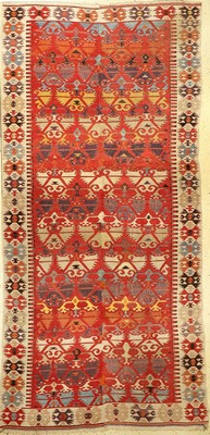 Seltener Zentralanatolischer Kelim antik, Zentralanatolien Konya-Region, 19.Jhd., Wolle gewebt auf Wolle. Farbenfroher Kelim mit hervorragenden ...
